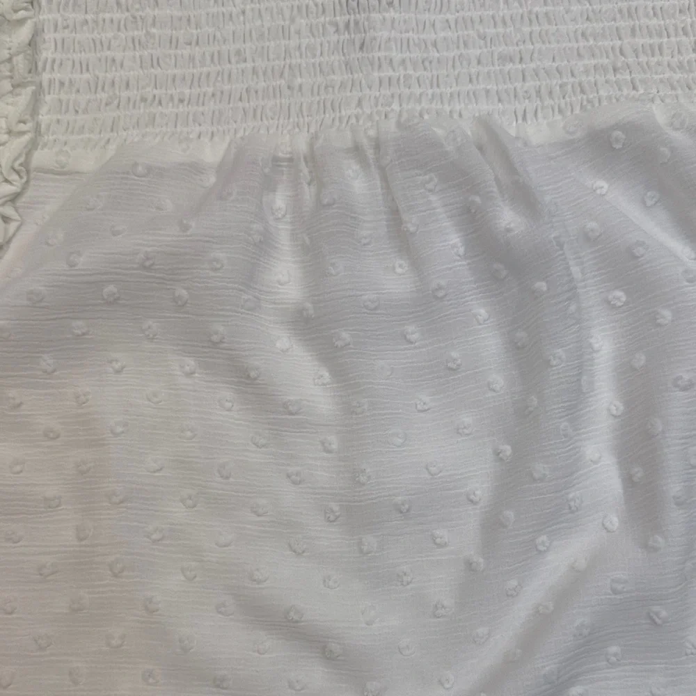 White Textured Ruffle Top - Picture 4 of 5